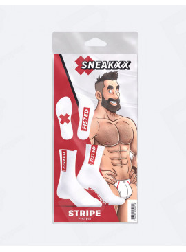 SneakXX Stripe Fisted Witte Sokken packaging