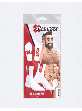 SneakXX Stripe Top Witte Sokken packaging