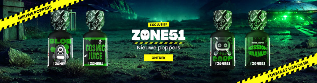 Vier verschillende Zone 51-poppers naast elkaar